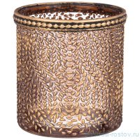 Подсвечник 7 х 7 х 8 см &quot;Бухара&quot; с металлическими элементами коричневый / 272865