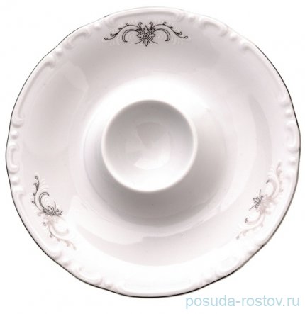 Подставка для яйца &quot;Констанция /Серый орнамент /отводка платина&quot;  / 020317