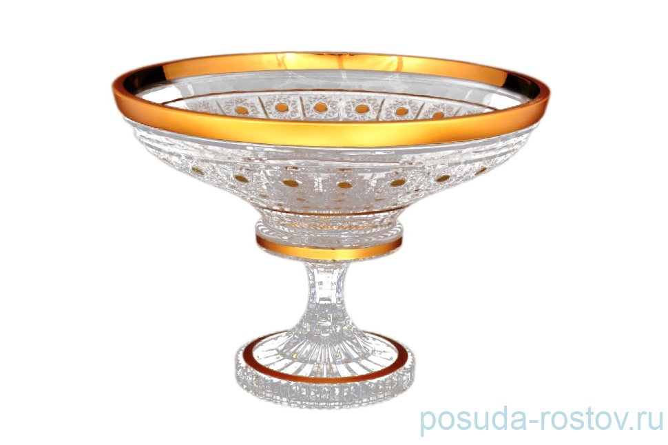 Фруктовница 35 см н/н "Bohemia gold /Матовое золото" / 115928