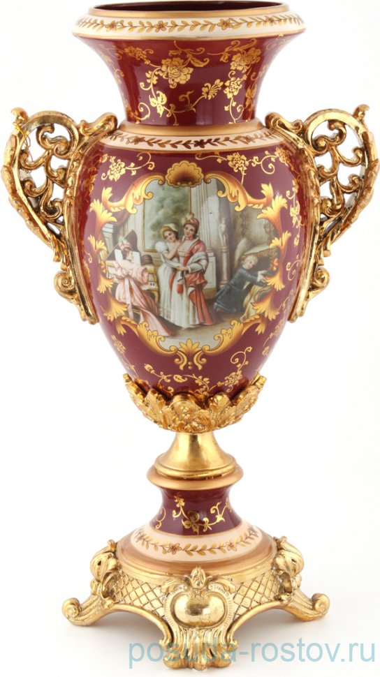 Ваза для цветов 62 см н/н бордовая / 253132