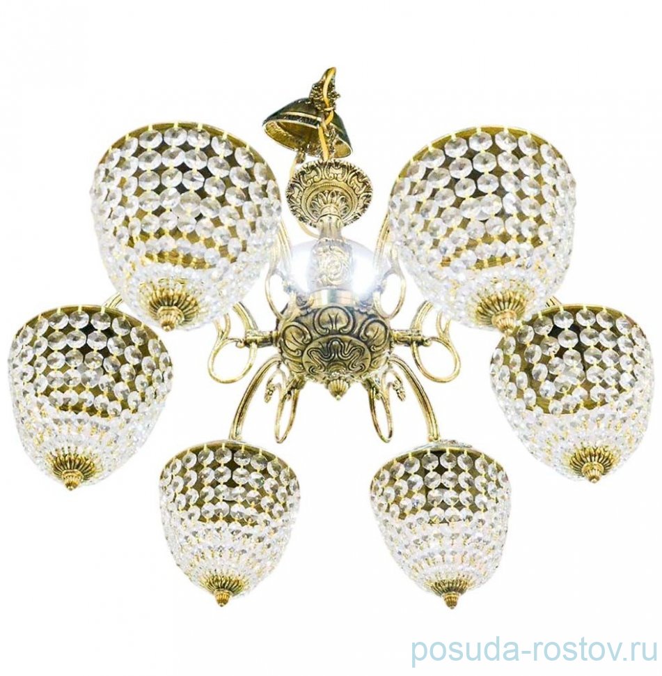 Люстра 6 рожковая бронза/чёрная патина  Royal Bohemia "Роял" h=65 см, d=70 см / 117201