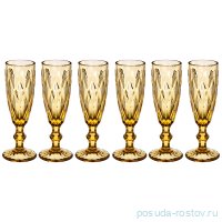 Бокалы для шампанского 150 мл 6 шт янтарные &quot;Ромбо /Muza color&quot; / 225096