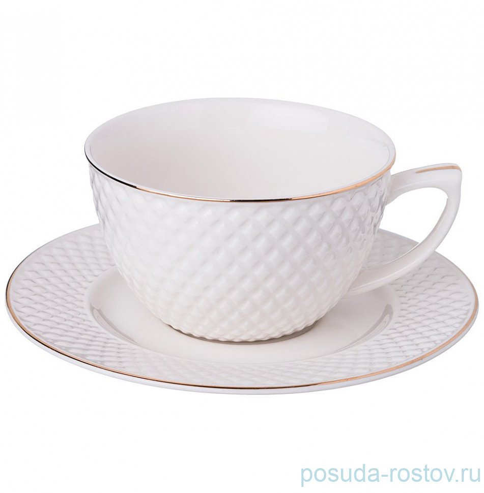 Чайная пара 220 мл 1 шт "Диаманд Голд" / 190421