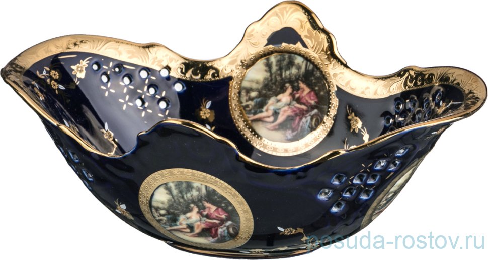 Конфетница 19,5 х 13 см "Влюблённая пара /Кобальт" / 193952