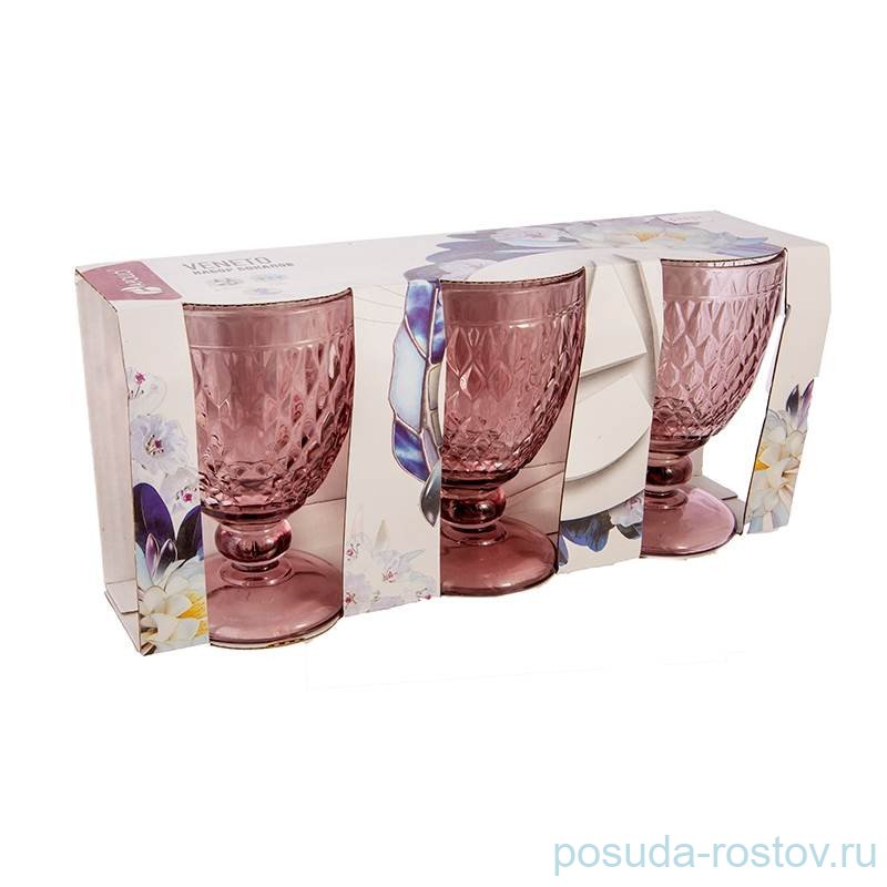 Бокалы для сока 350 мл 3 шт "Veneto /Розовые" / 209865