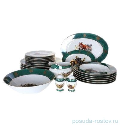 Столовый сервиз на 6 персон 24 предмета &quot;Астра /Охота зелёная&quot; / 281730