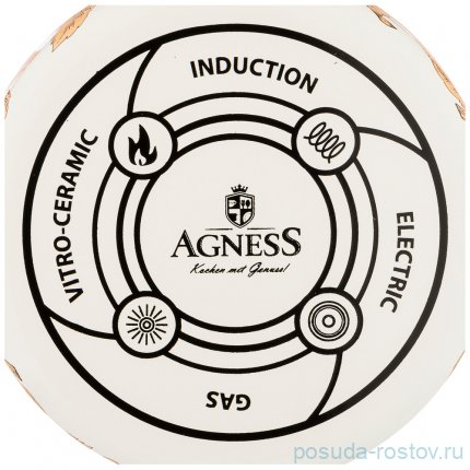 Чайник 3 л эмалированный белый &quot;Agness /Ренессанс /Розы&quot; / 210648