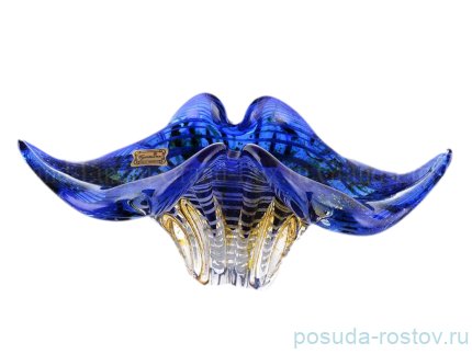 Пепельница 25 см &quot;Синий-белый /С пузырьками&quot; / 147165