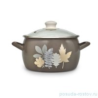 Кастрюля со стеклянной крышкой глубокая  5,7 л &quot;Осенняя соната&quot; / 300203