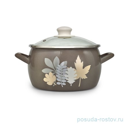 Кастрюля со стеклянной крышкой глубокая  5,7 л &quot;Осенняя соната&quot; / 300203