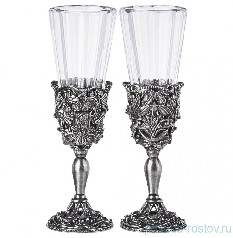Рюмки 50 мл 2 шт "гербовый" /посеребрение / 301034 Рюмки 50 мл 2 шт "гербовый" /посеребрение / 301034