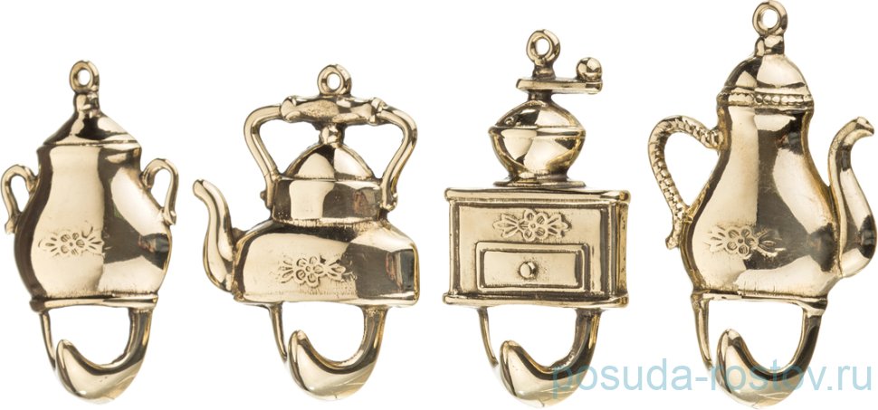 Набор настенных крючков 4 шт "Чайники /Stilars" / 210980