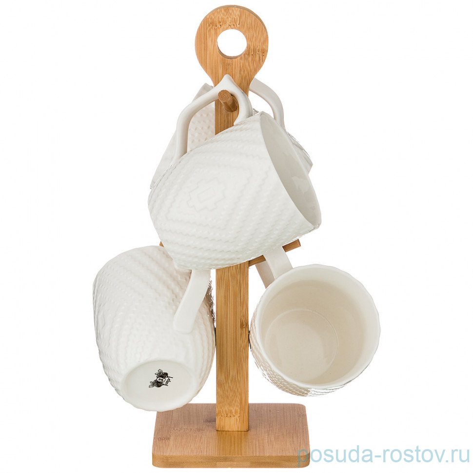 Набор кружек 360 мл 4 шт на подставке "Lefard" / 211177