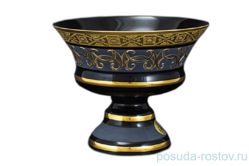 Конфетница 16 см н/н чёрная "Мексика золото" / 056906