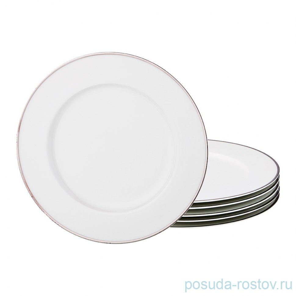 Набор тарелок 19 см 6 шт "Отводка платина" / 193973