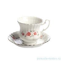 Чайная пара 220 мл 1 шт н/н высокая &quot;Ивона /Серая роза /платина&quot; / 153017