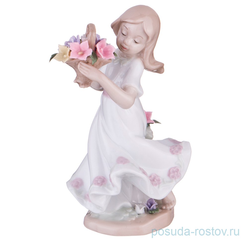 Статуэтка 6 х 6 х 13 см "Девушка с цветами" / 187860