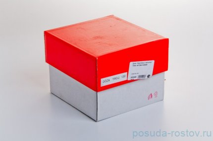 Вазочка 13 см с крышкой на 3-х ножках &quot;Хрусталь с золотом&quot; / 043946
