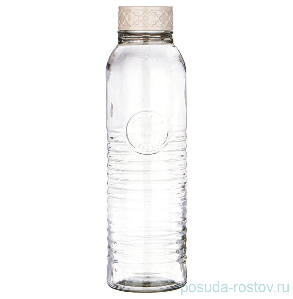 Бутылка 1,1 л круглая бежевая крышка / 323497