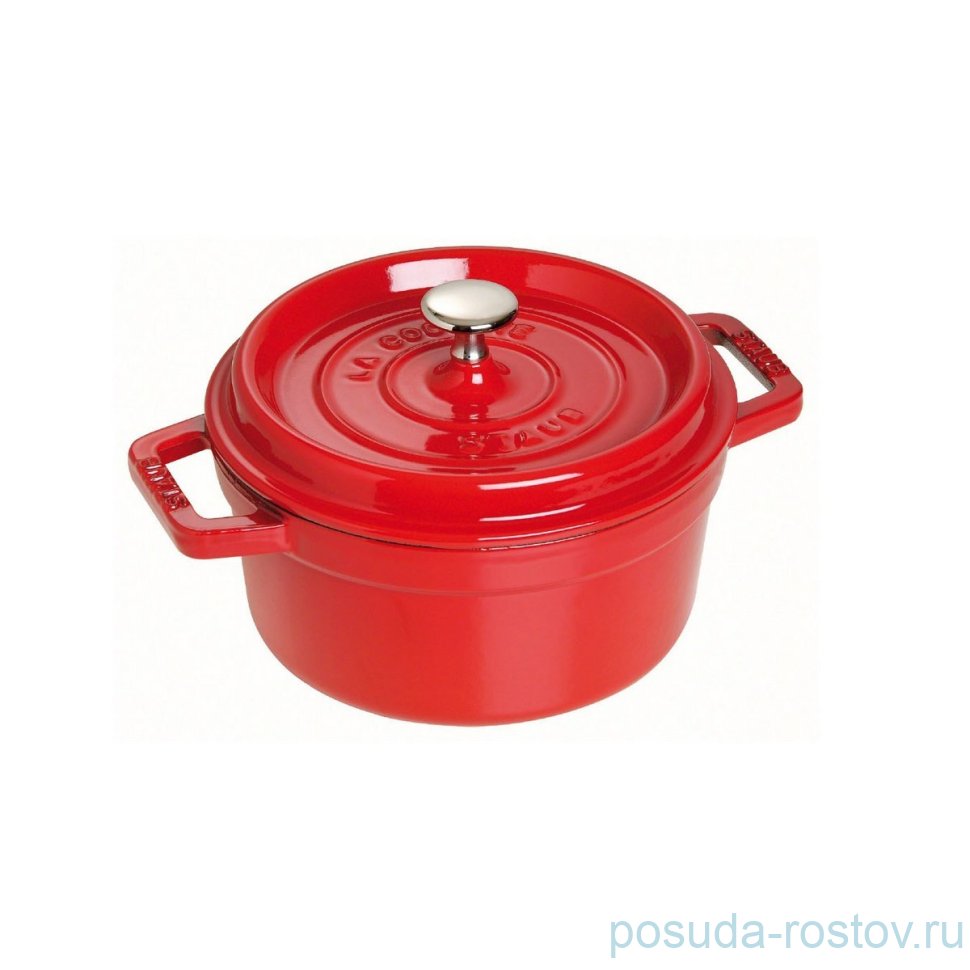 Кокот 28 см с крышкой 6,7 л вишневый "STAUB" / 258010