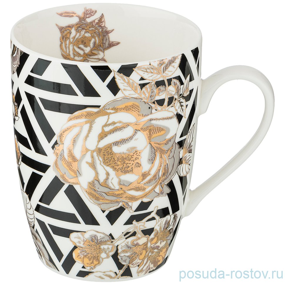 Кружка 400 мл "golden rose /геометрия" / 208439