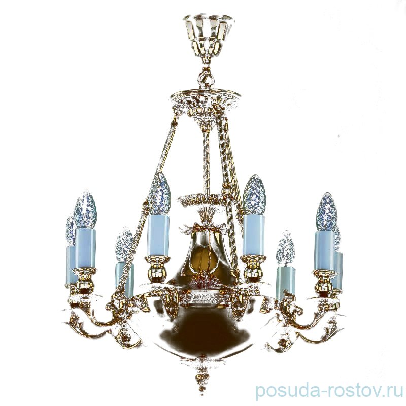 Люстра 9 рожковая латунь  Art Glass "Арт Гласс" d-45 см; h-48 см / 137479