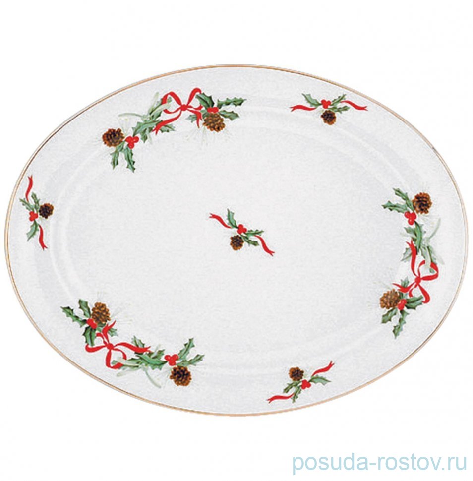 Блюдо 35 см овальное "Christmas Holly /Olympus" / 375275