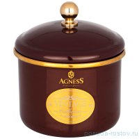 Банка для сыпучих продуктов 12 х 9 см эмалированная 1 л коричневая &quot;Agness /Тюдор&quot; / 229579