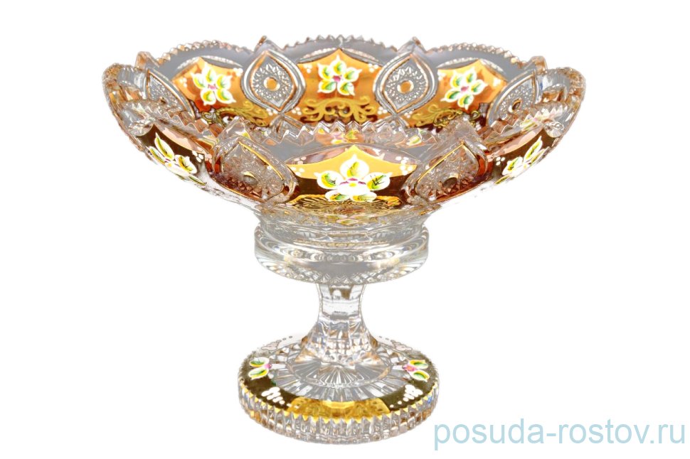 Ваза для фруктов 25,5 см н/н "Хрусталь с золотом" / 059928
