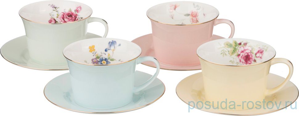 Набор чайных пар 260 мл 4 шт "времена года" / 193752