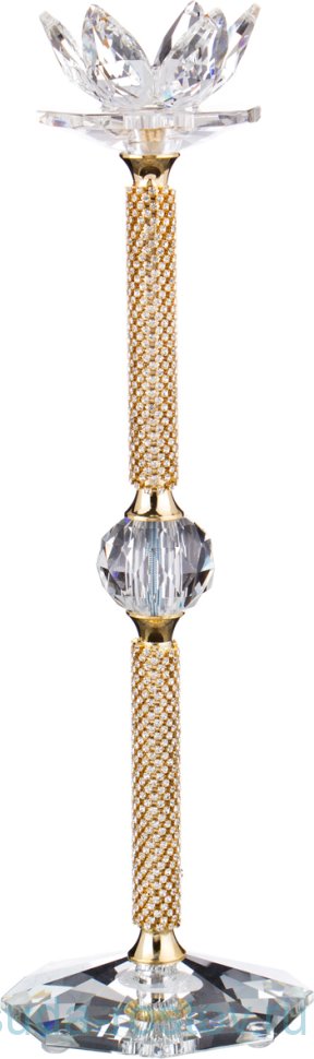 Подсвечник 7 х 10 х 36 см "Natalya /Стразы /Золото" / 170404 Подсвечник 7 х 10 х 36 см "Natalya /Стразы /Золото" / 170404