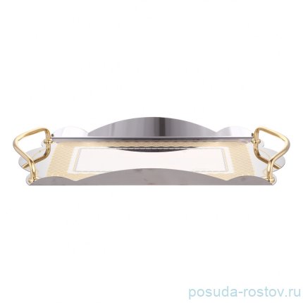 Поднос 50 x 35 см прямоугольный с ручками &quot;Ines gold&quot; / 342232
