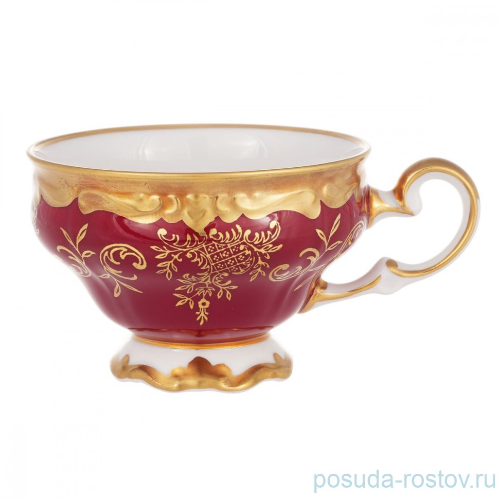 Чашка кофейная 100 мл "Ювел /Красный с золотым узором" / 206628