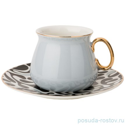 Набор чайных пар 220 мл 4 шт светло-серый / 198936
