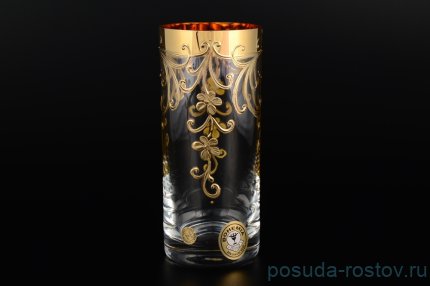 Стаканы для воды 300 мл 6 шт &quot;Золотые цветы с завитушками&quot; / 095969