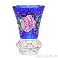 Ваза для цветов 22,5 см синяя &quot;Роза /Роспись&quot; / 333456