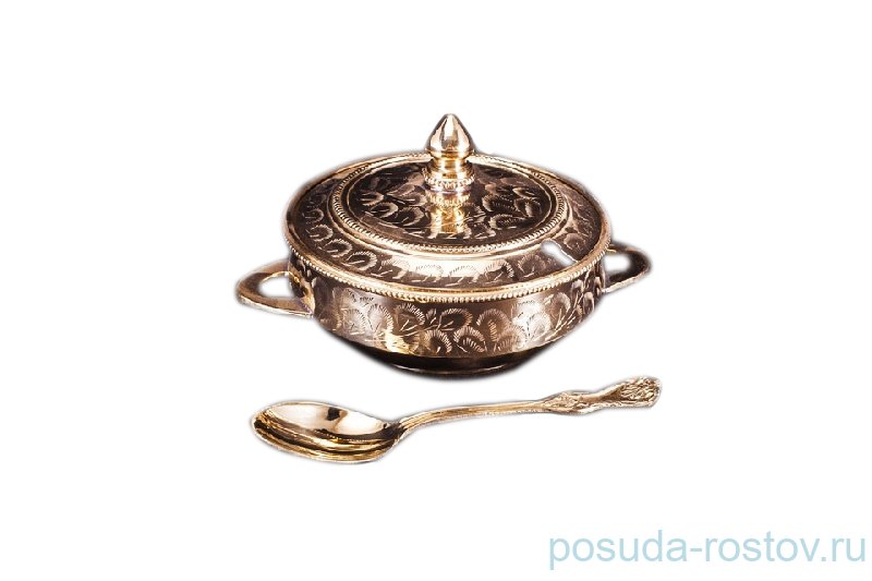 Сахарница с ложкой латунь "Раджестан" / 051792