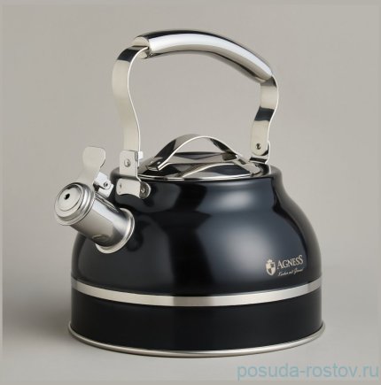 Чайник 2,7 л со свистком термоаккумулирующее дно индукция Agness  / 378421