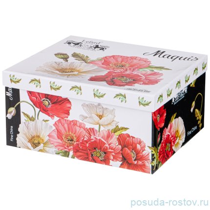 Набор чайных пар 250 мл 2 шт белые &quot;маки&quot; / 272507