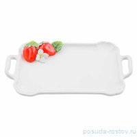 Поднос 36 х 26 см прямоугольный с ручками &quot;Клубника&quot; / 247613