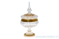 Конфетница 11,5 см н/н с крышкой &quot;Хрусталь с золотом&quot; MC / 139415