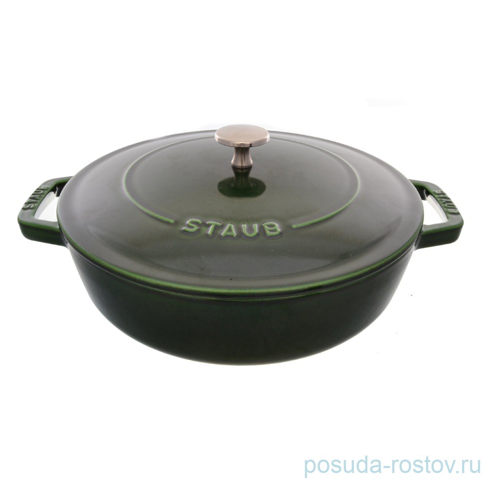 Сотейник 24 см с крышкой тёмно-зелёный "STAUB" / 232883 Сотейник 24 см с крышкой тёмно-зелёный "STAUB" / 232883