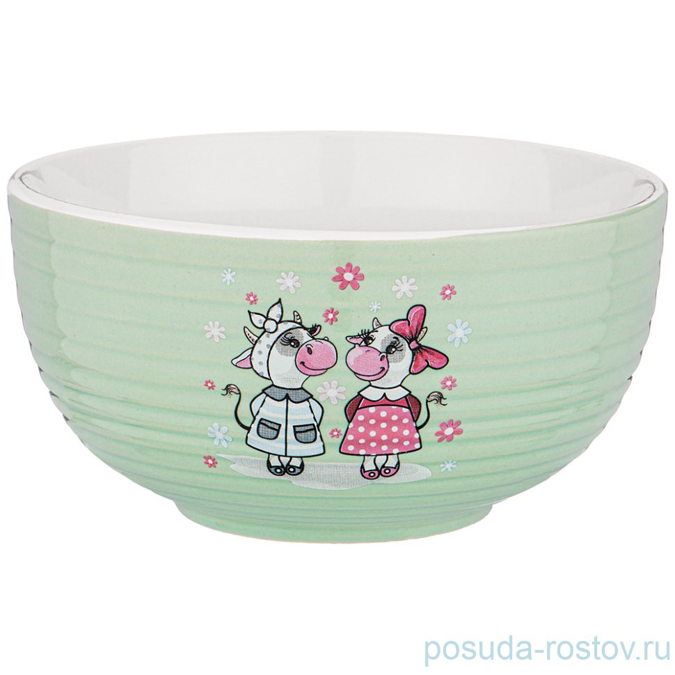 Салатник 650 мл "милая коровка /зеленый" / 227187