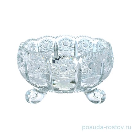 Вазочка 15 см на 3-х ножках &quot;S.Crystal /Хрусталь резной&quot; / 060348