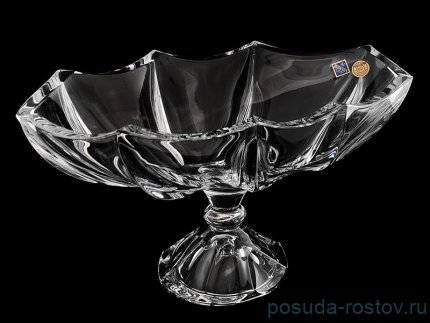 Ваза для фруктов 39 см &quot;Calypso /Без декора&quot; хрусталь Йиглава / 019144