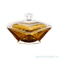 Ваза для конфет 22 см с крышкой &quot;Оригами /Янтарная&quot; / 155641