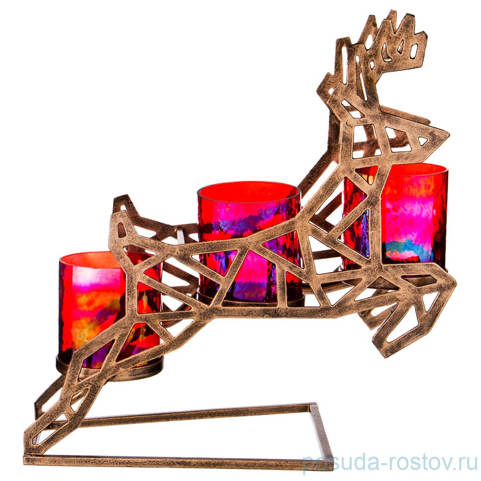 Подсвечник 35 х 18,2 см h-38 см "Олень" / 193416 Подсвечник 35 х 18,2 см h-38 см "Олень" / 193416