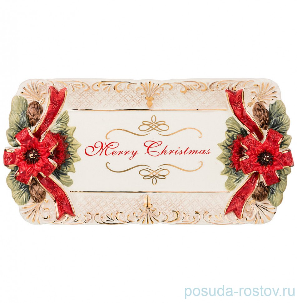 Блюдо 33 х 17 х 5 см прямоугольное "Сhristmas" / 210588