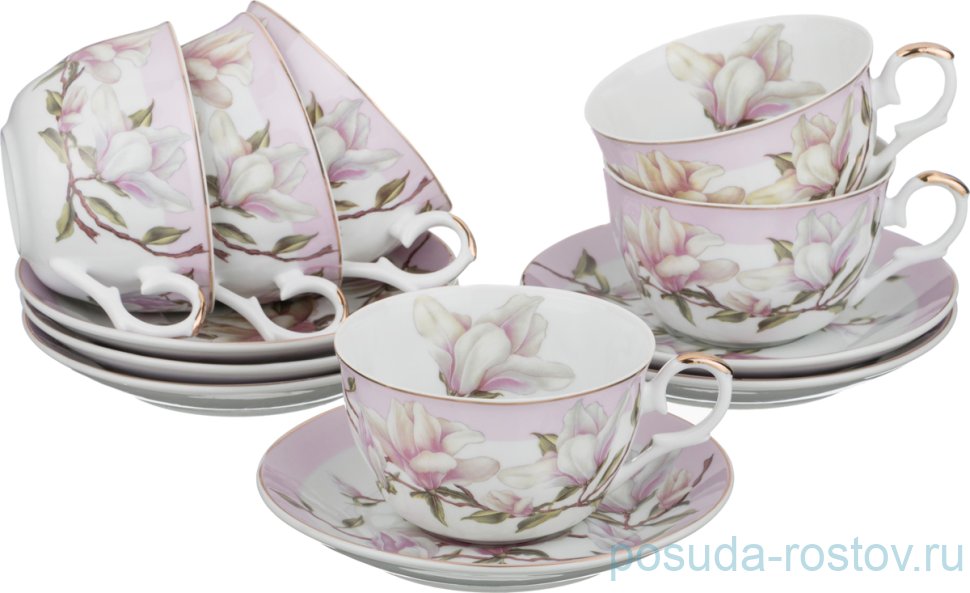 Набор чайных пар 250 мл 6 шт "Весна" / 192900