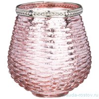 Подсвечник 10 х 10 х 10,5 см &quot;анкара&quot; с металлическими элементами розовый / 272883